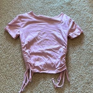 pink, cropped t-shirt, Hollister, XS, cinched sides